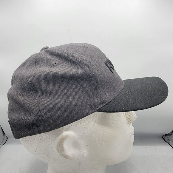 RVCA Mid Fit Gray Hat Adjustable Camo Brim Casual Outdoors Work Wear - Picture 4 of 9